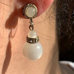 Antique Moon Glow Rhinestone Danger Earrings